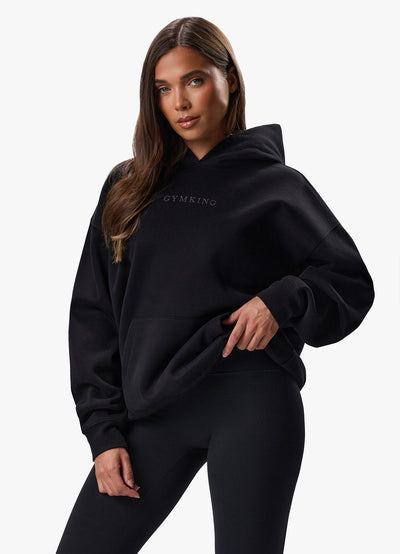 Gym King Luxe Fleece Hood - Black