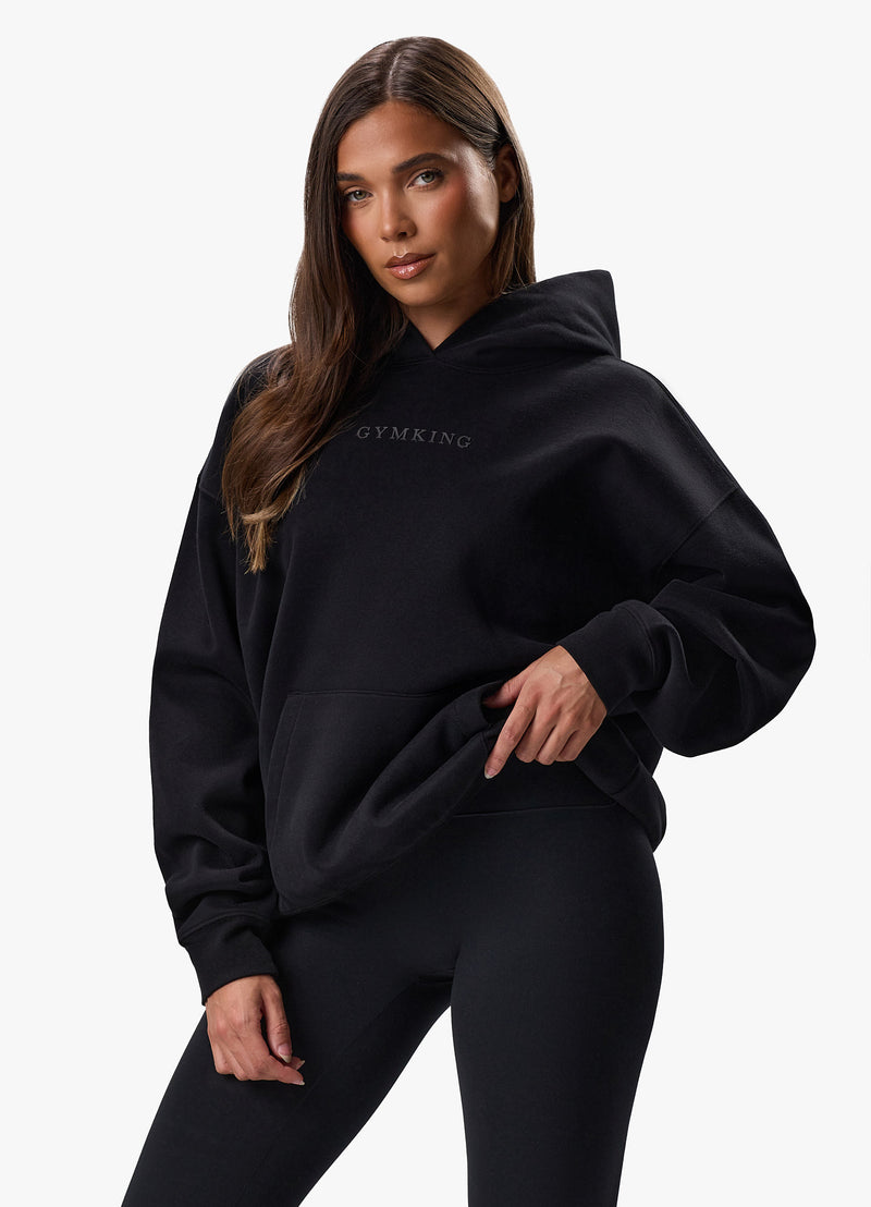 Gym King Luxe Fleece Hood - Black