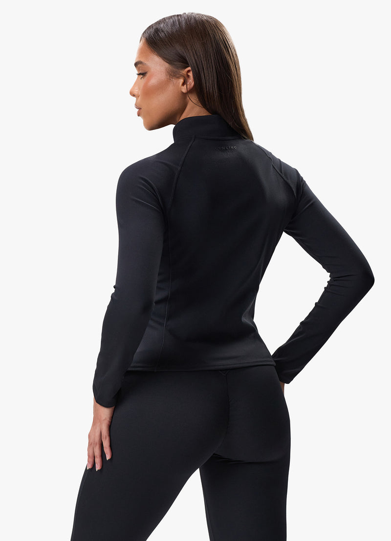 Gym King Peach Luxe Full Zip Jacket - Black Luxe