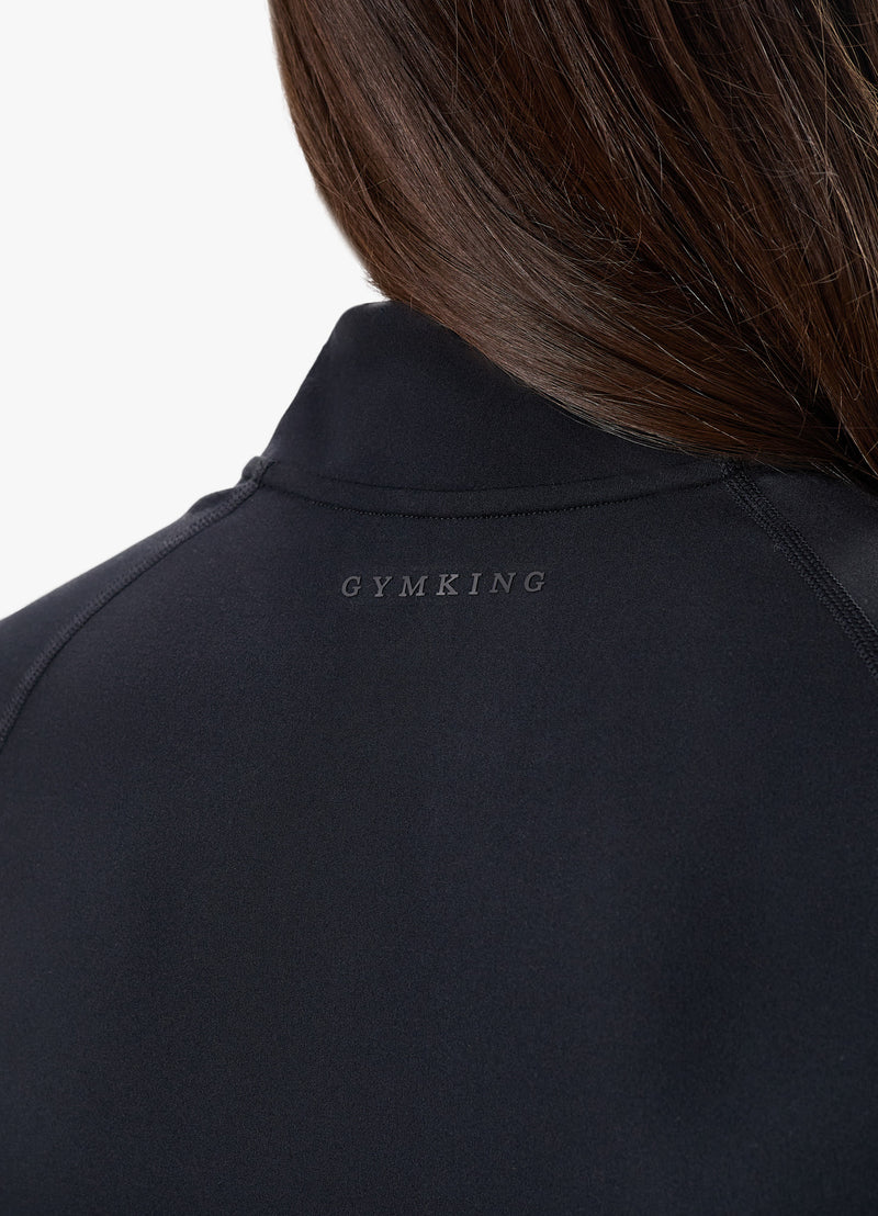 Gym King Peach Luxe Full Zip Jacket - Black Luxe