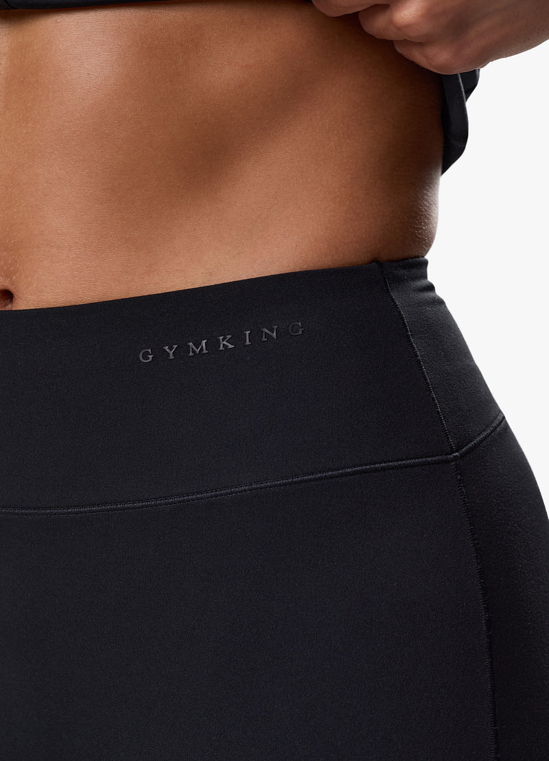 Gym King Peach Luxe Flare Trouser - Black Luxe