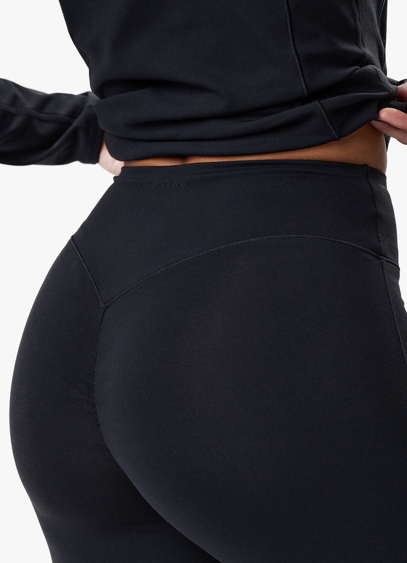 Gym King Peach Luxe Flare Trouser - Black Luxe