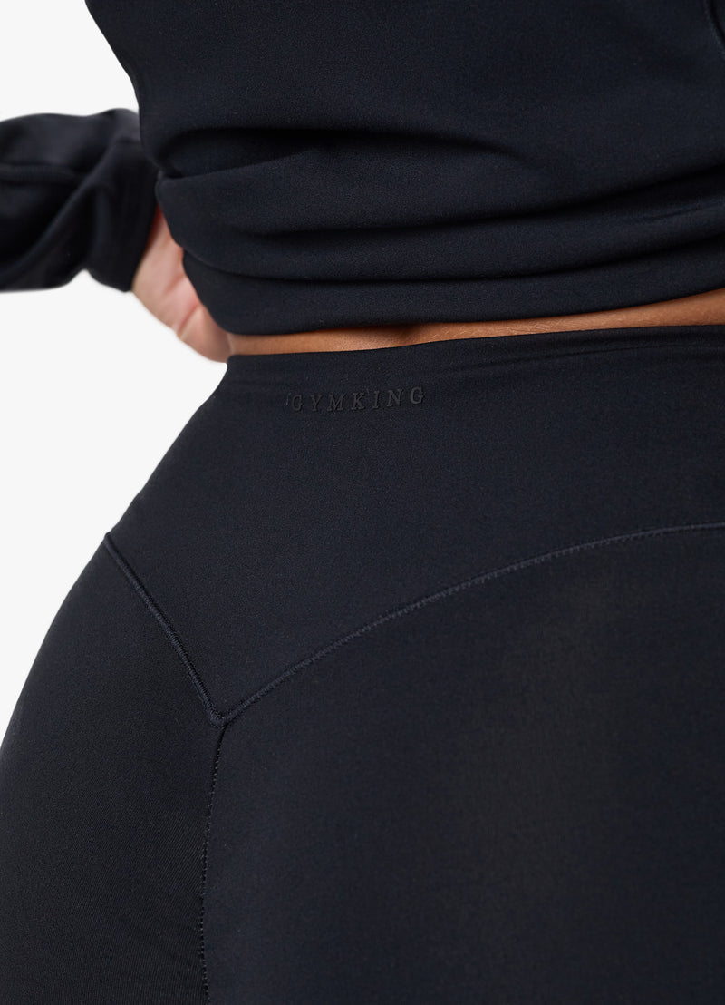 Gym King Peach Luxe Flare Trouser - Black Luxe