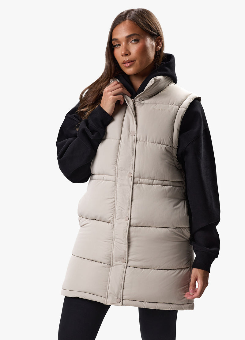 Gym King Longline Gilet - Champagne