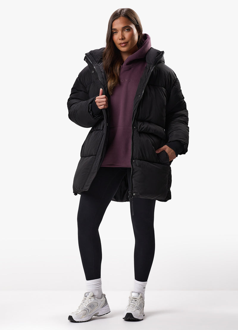 Gym King Mid Length Puffer - Black