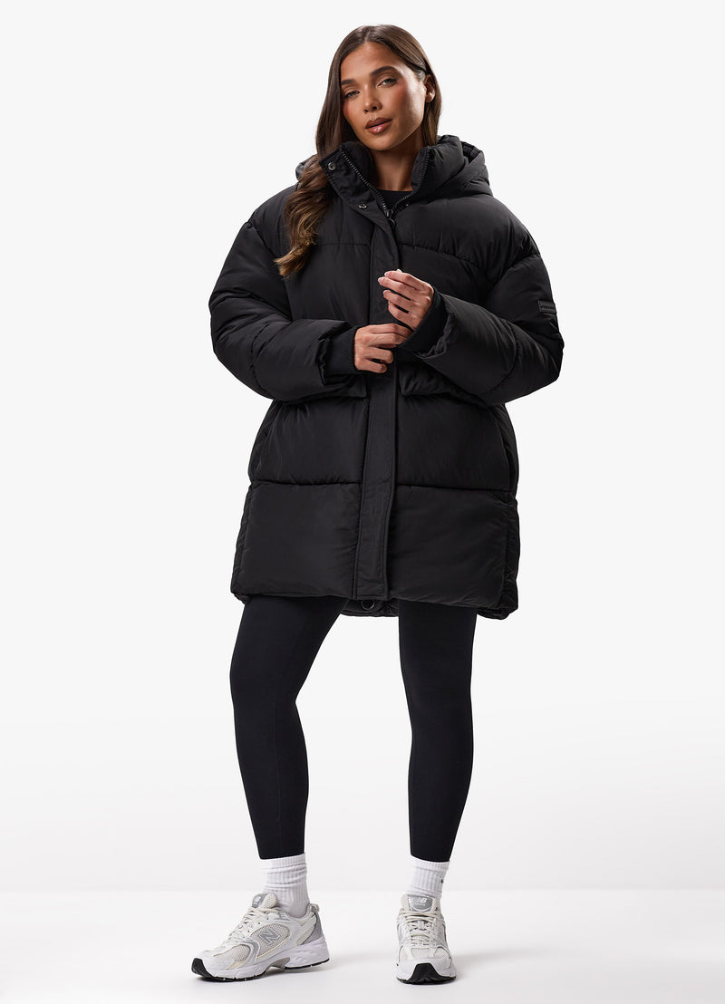 Gym King Mid Length Puffer - Black