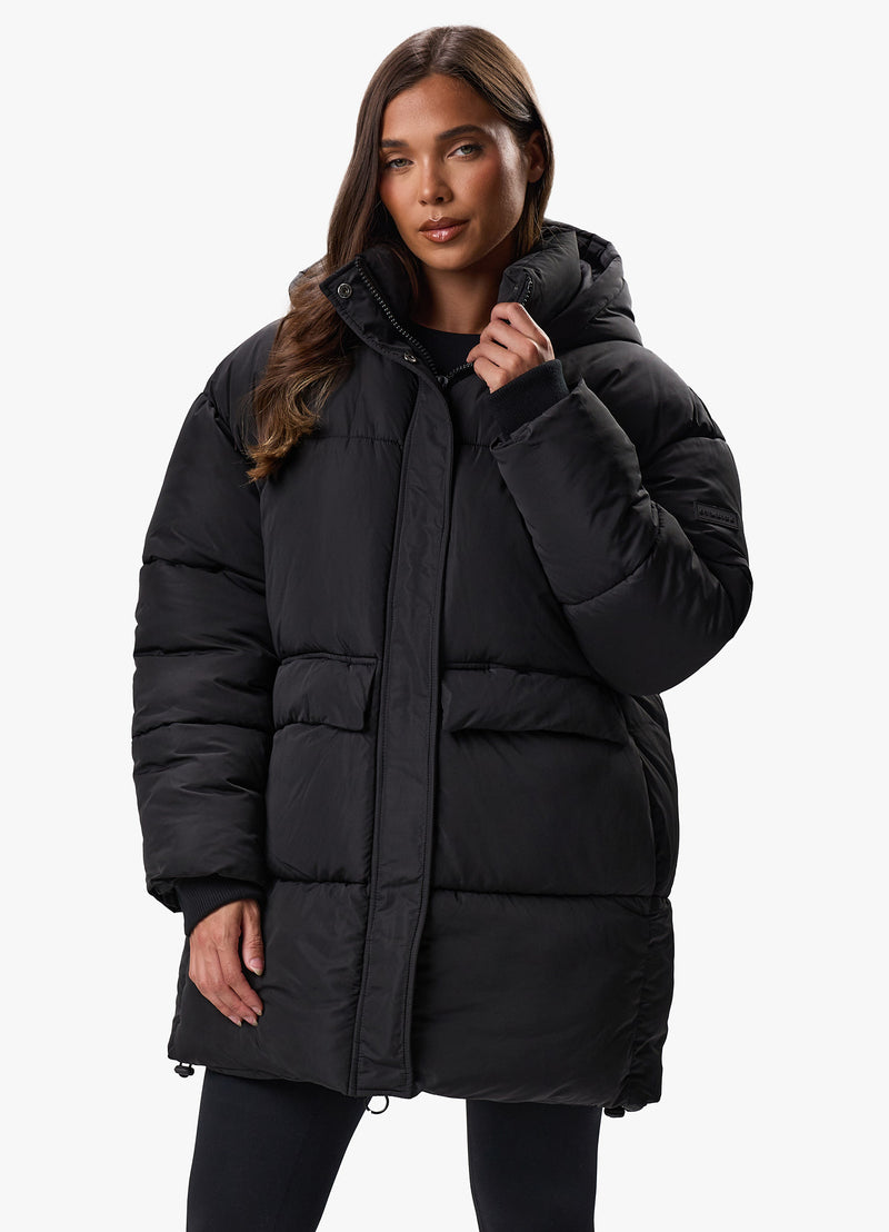 Gym King Mid Length Puffer - Black