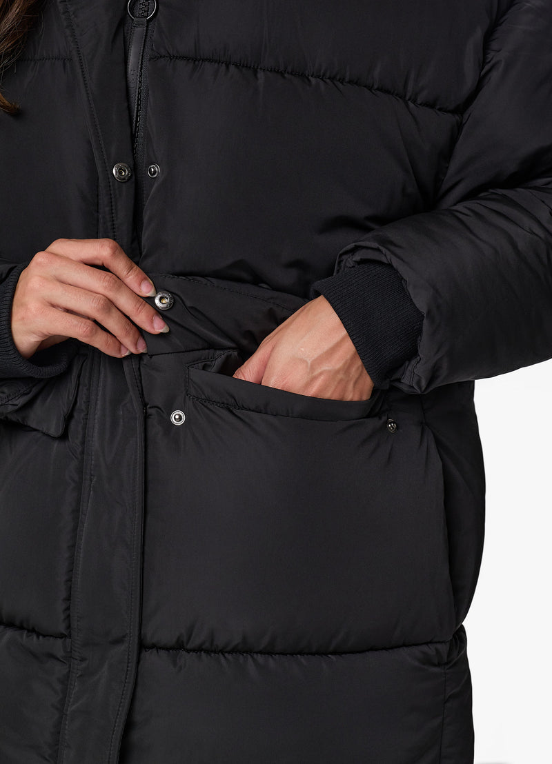 Gym King Mid Length Puffer - Black