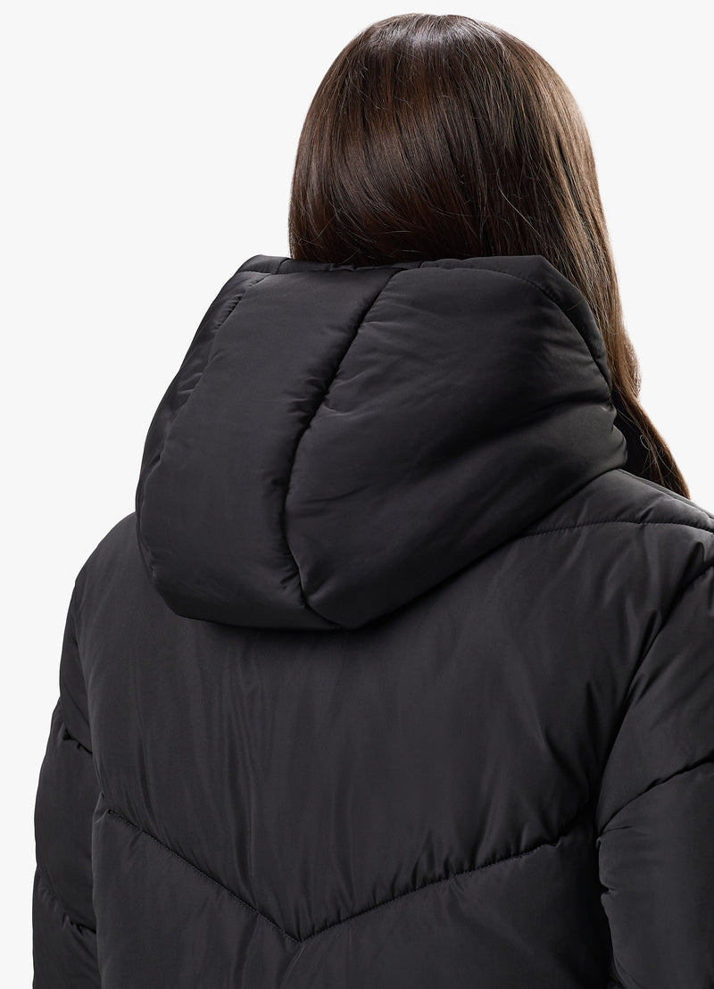 Gym King Chevron Longline Puffer - Black