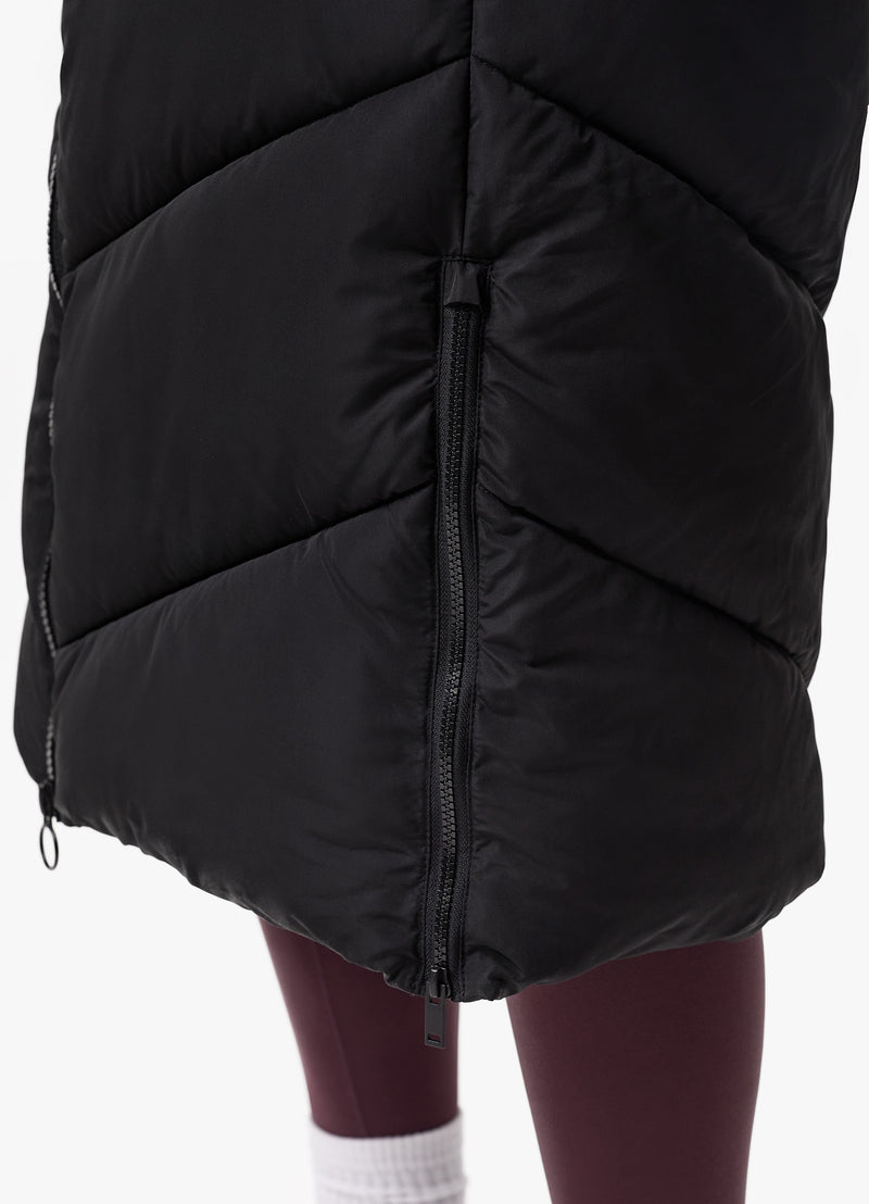 Gym King Chevron Longline Puffer - Black