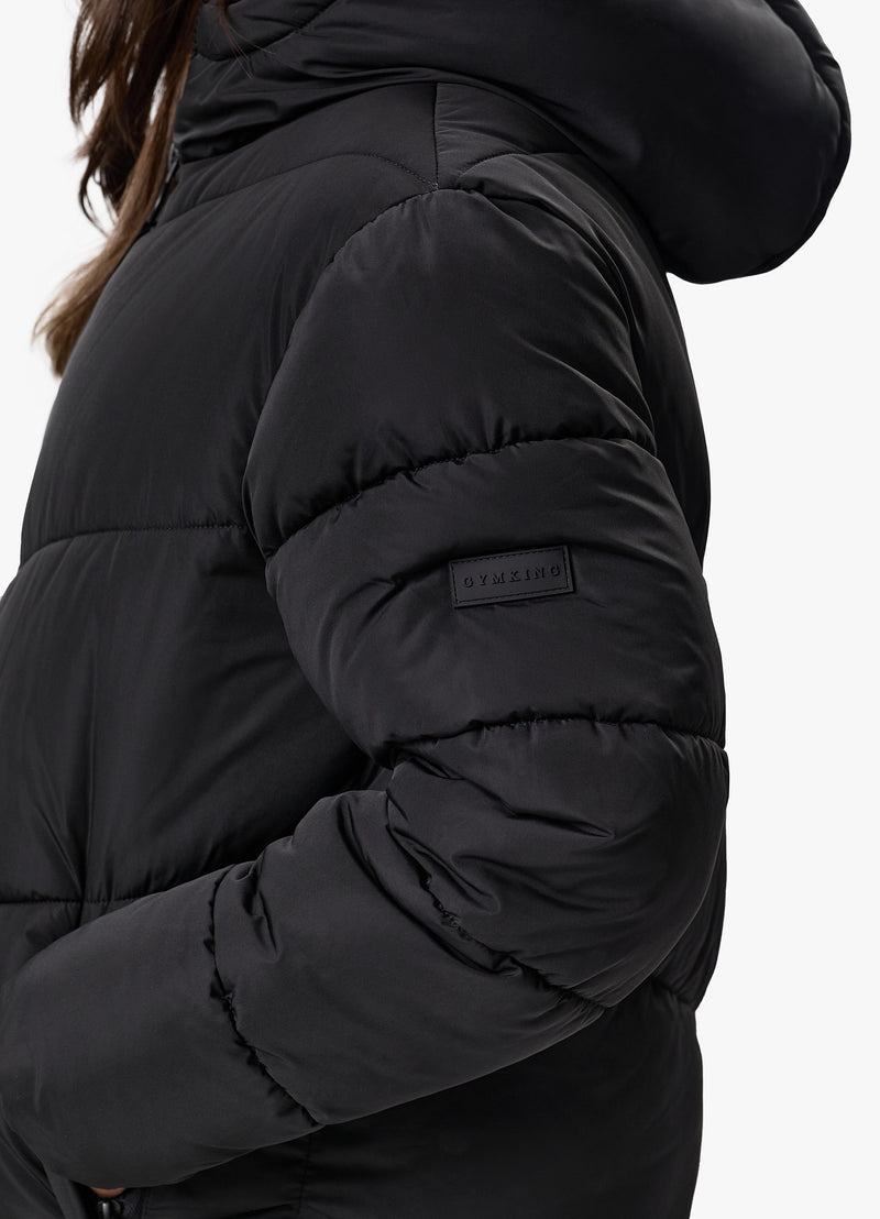 Gym King Chevron Longline Puffer - Black