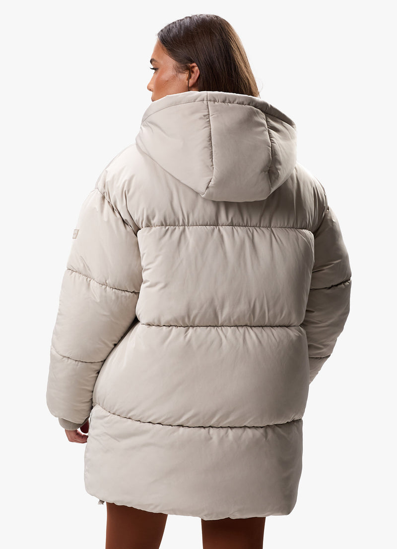 Gym King Mid Length Puffer - Champagne