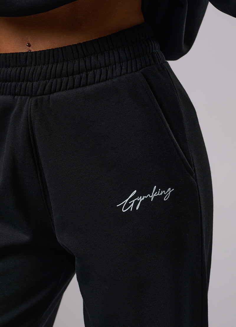 Gym King Reset Oversized Fleece Hood Tracksuit - Black