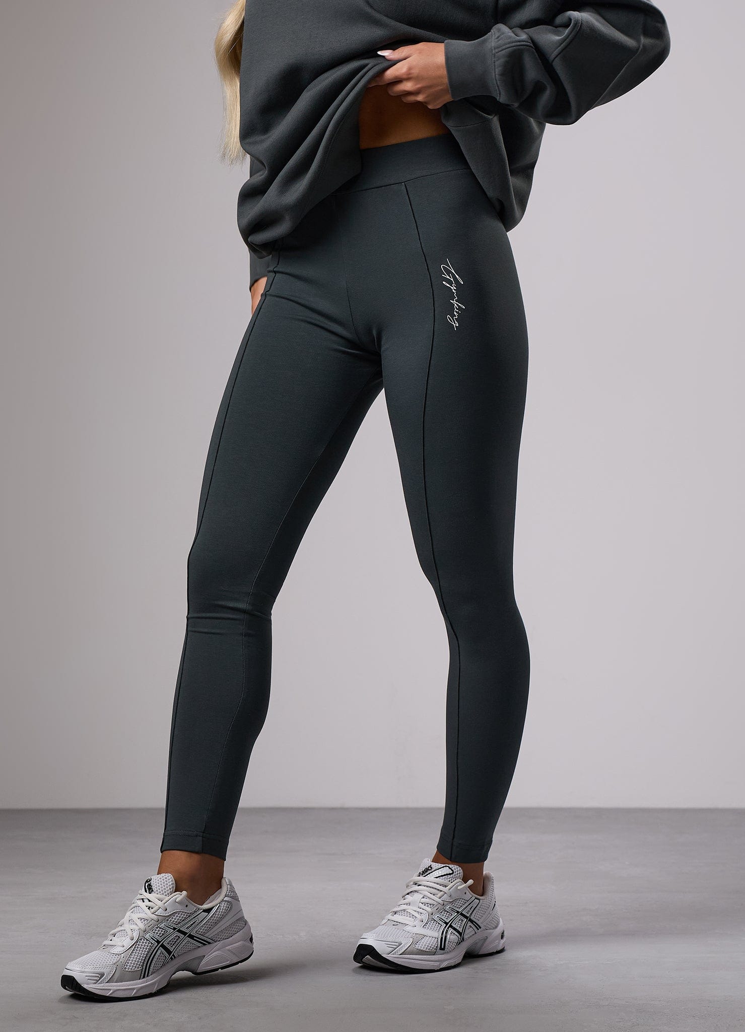 Gym King Reset Cotton Jersey Legging - Green Smoke