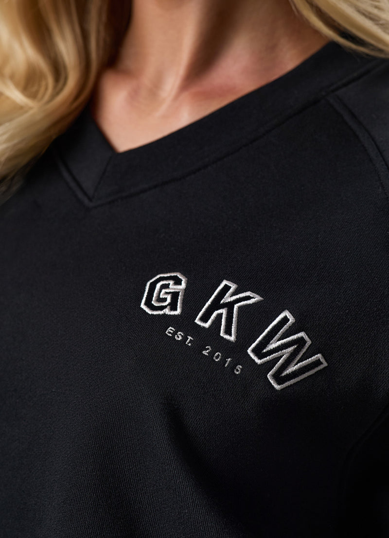 GKW Sports Luxe V Neck Crew - Black