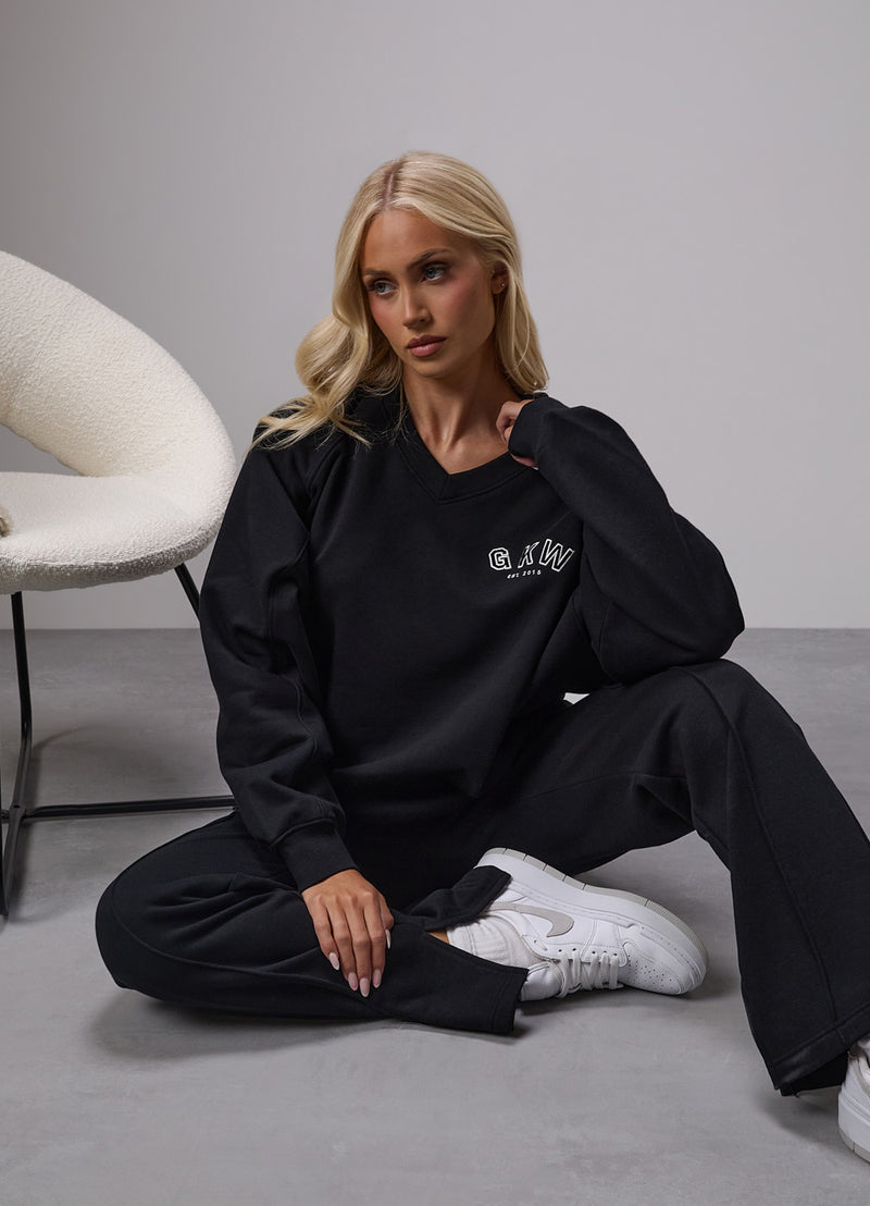 GKW Sports Luxe V Neck Tracksuit - Black