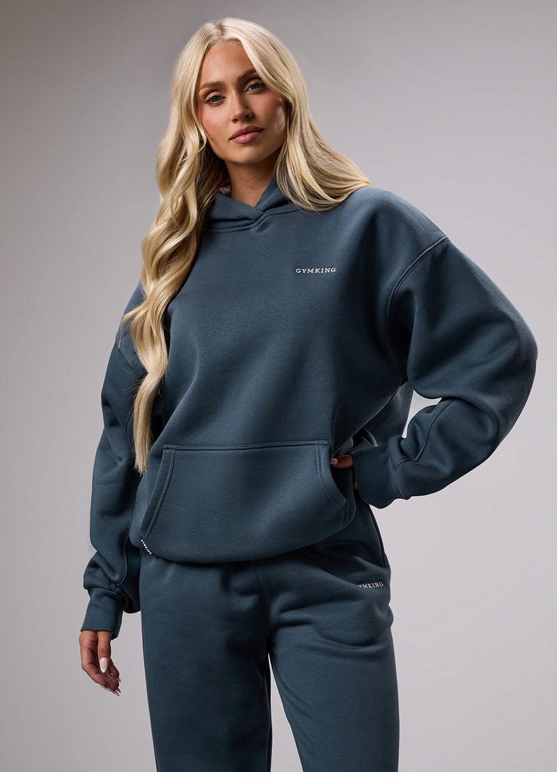 Gym King 365 Relaxed Fit Hood Tracksuit - Blue Grey