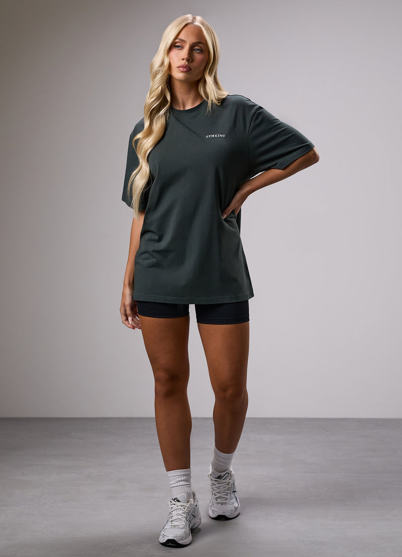 Gym King 365 Boyfriend Tee - Green Smoke