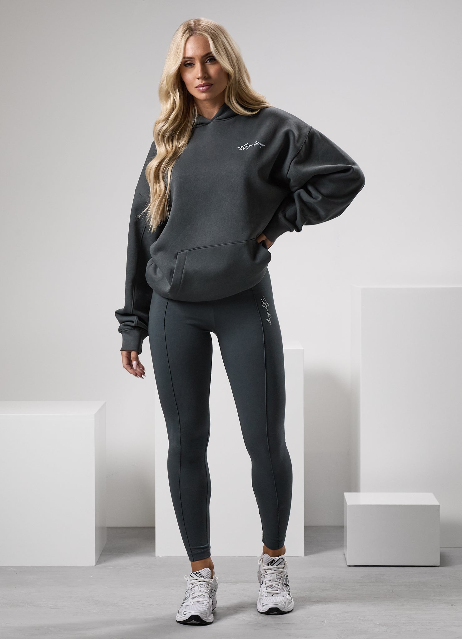 Gym King Reset Cotton Jersey Legging - Green Smoke