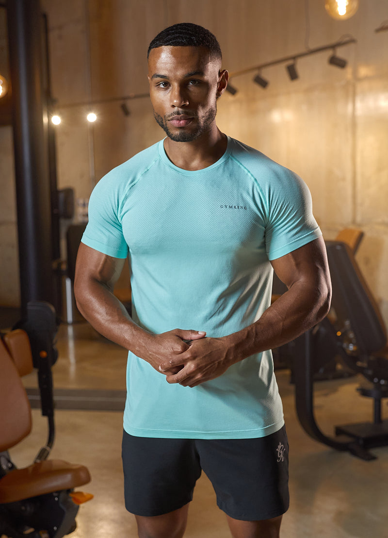 Gym King Seamless Tee - Mineral Green