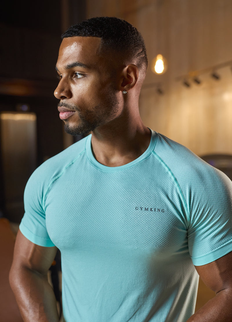 Gym King Seamless Tee - Mineral Green