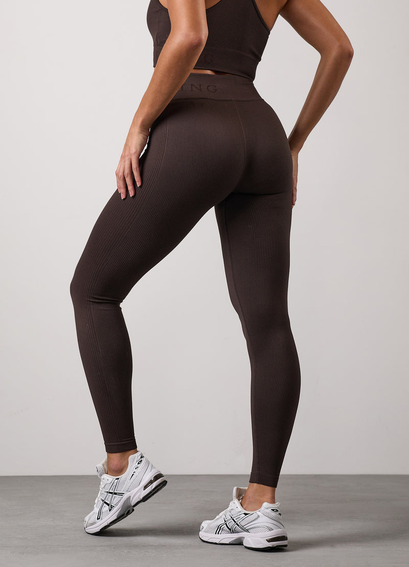 Gym King Formation Rib Legging - Cocoa