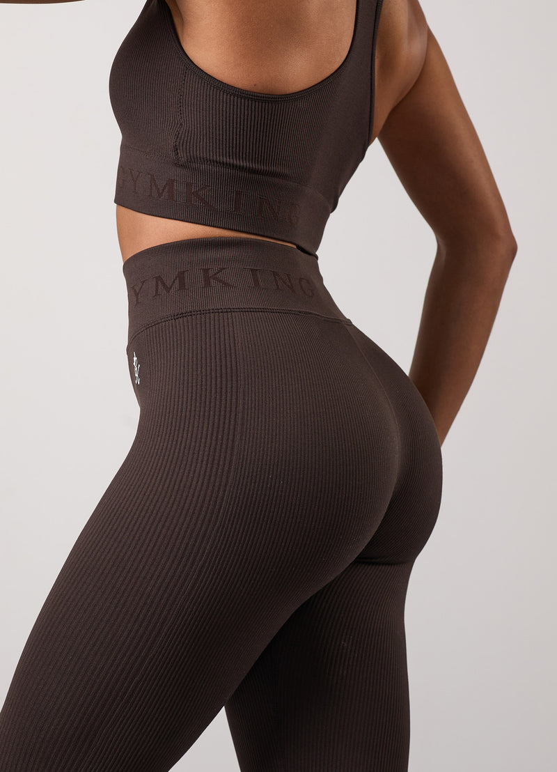 Gym King Formation Rib Legging - Cocoa