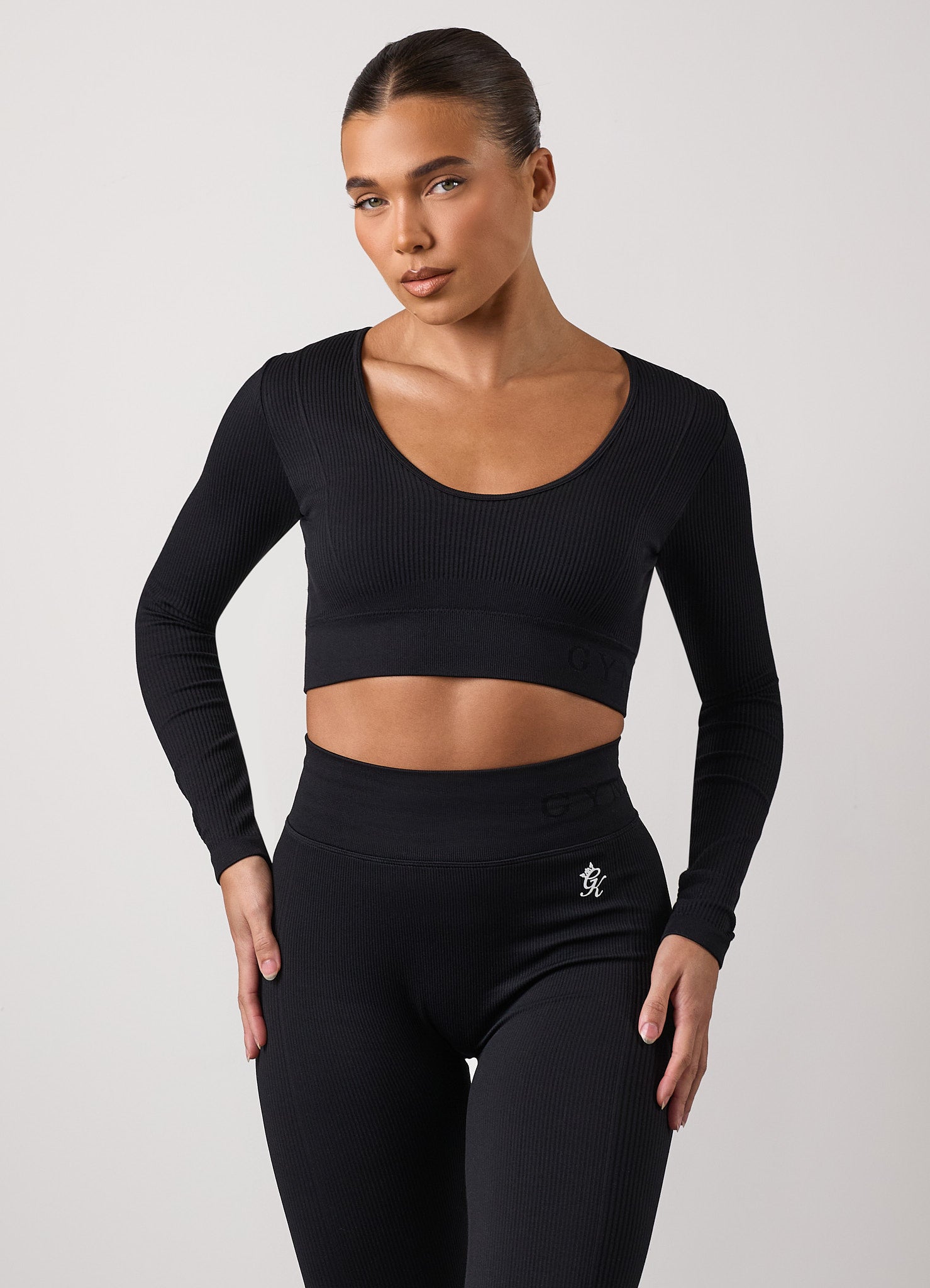 Gym King Formation Long Sleeve Tee - Black