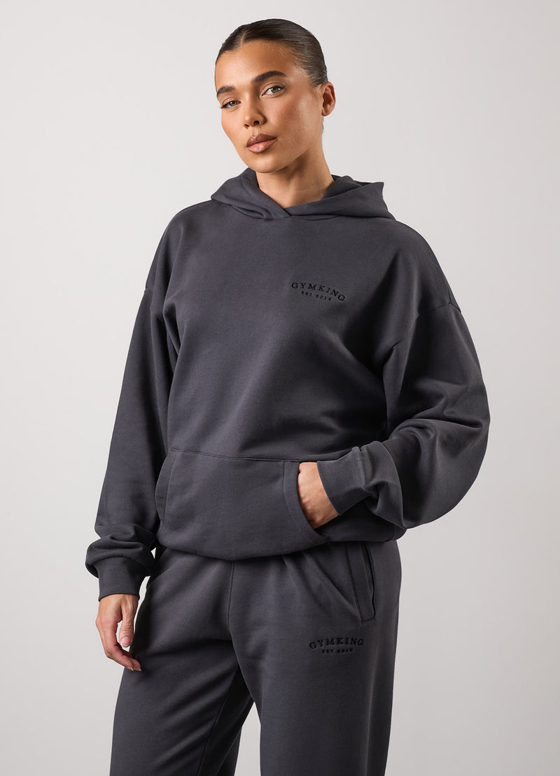 Gym King Compose Oversized Hood Tracksuit  - Dark Pewter