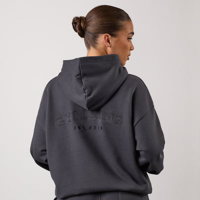 Gym King Compose Oversized Hoodie - Dark Pewter
