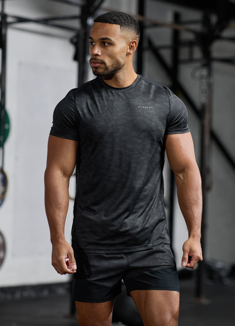 Gym King Enigma AOP Tee - Black