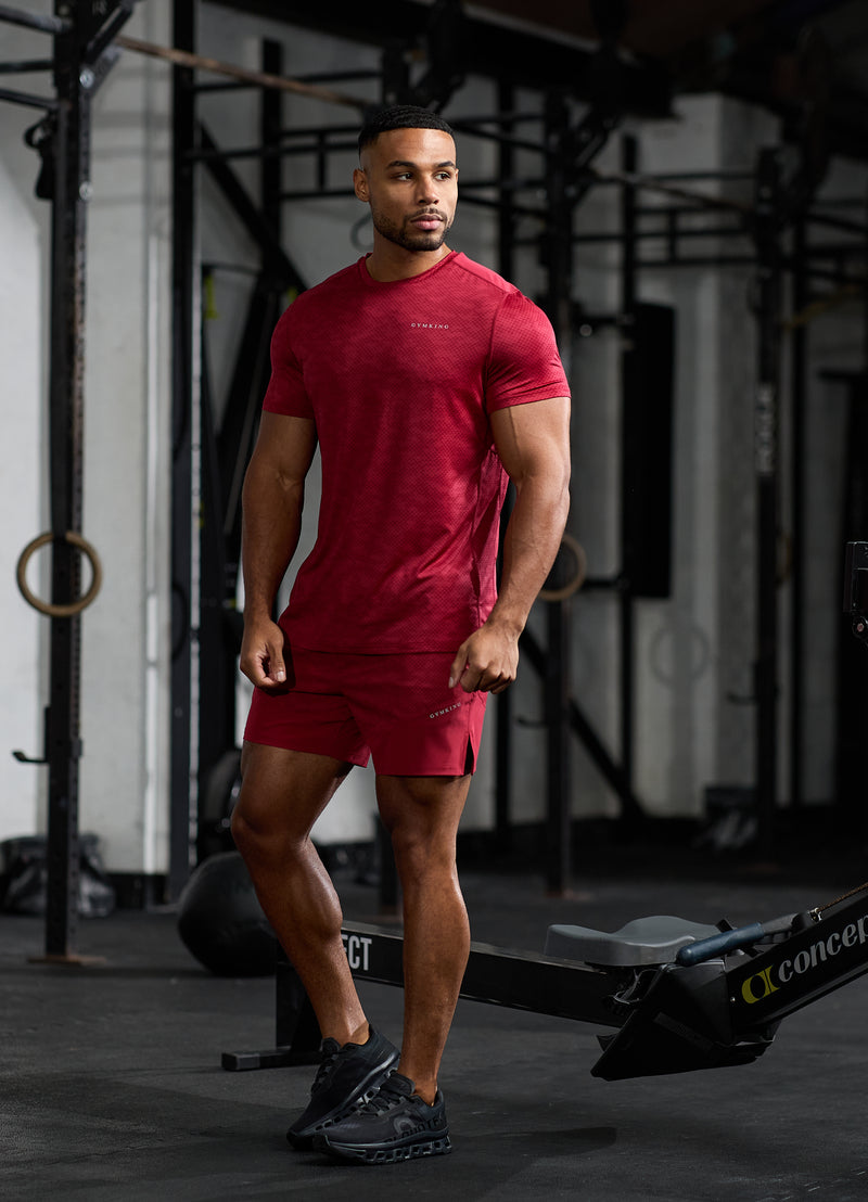 Gym King Enigma AOP Tee - Deep Red