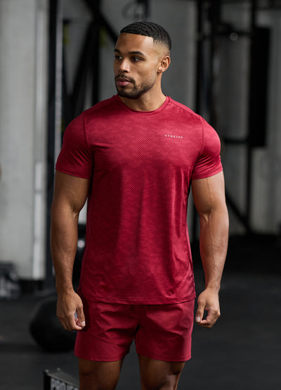 Gym King Enigma AOP Tee - Deep Red