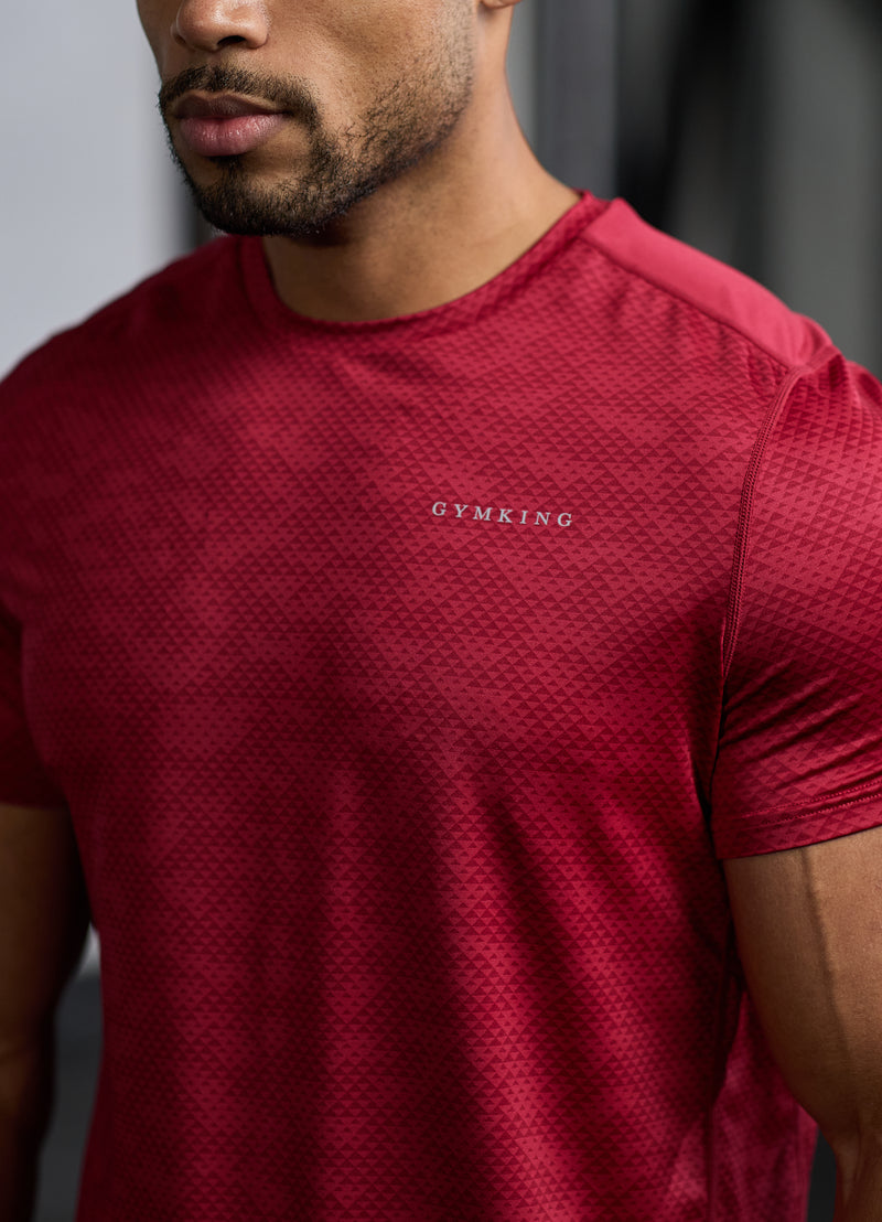 Gym King Enigma AOP Tee - Deep Red