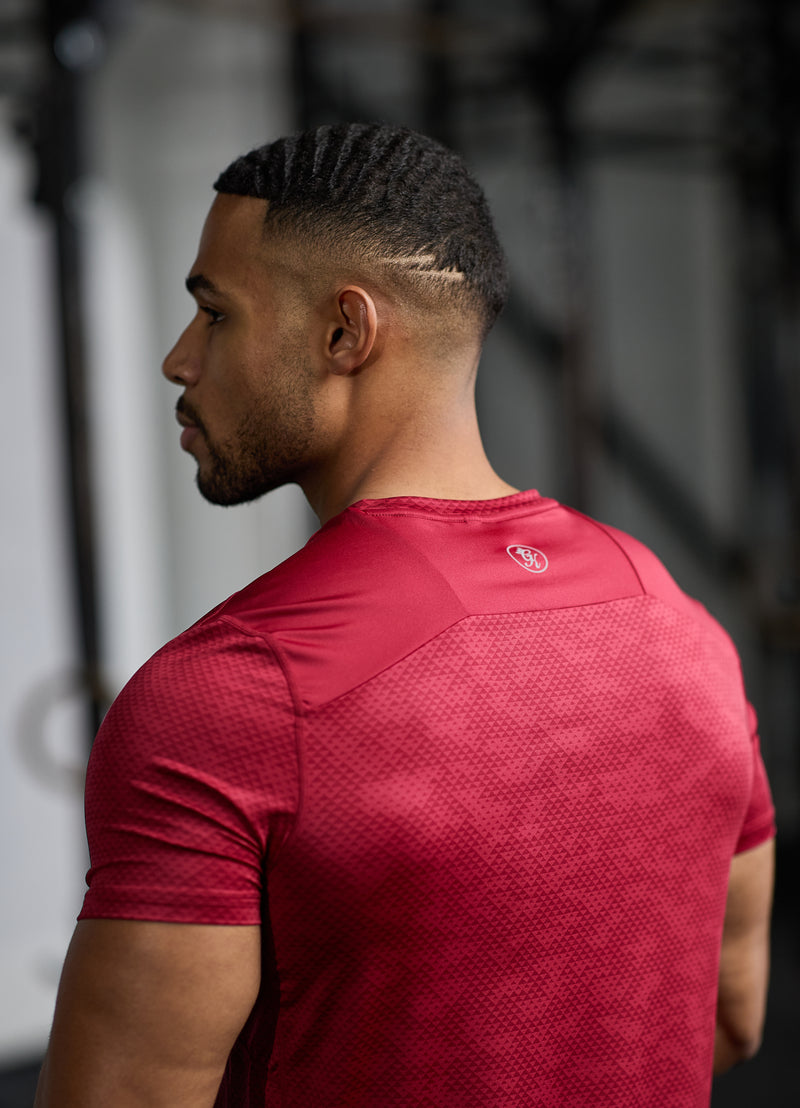 Gym King Enigma AOP Tee - Deep Red