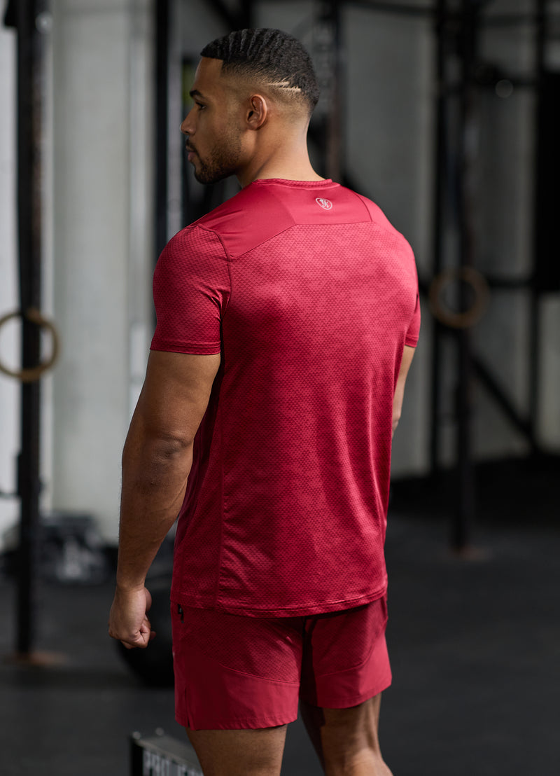 Gym King Enigma AOP Tee - Deep Red