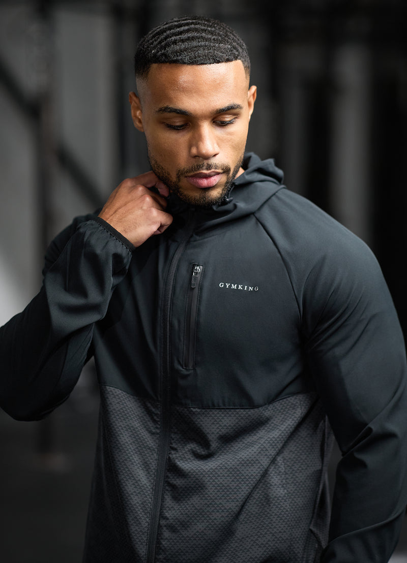 Gym King Enigma Full Zip Hood Tracksuit - Black