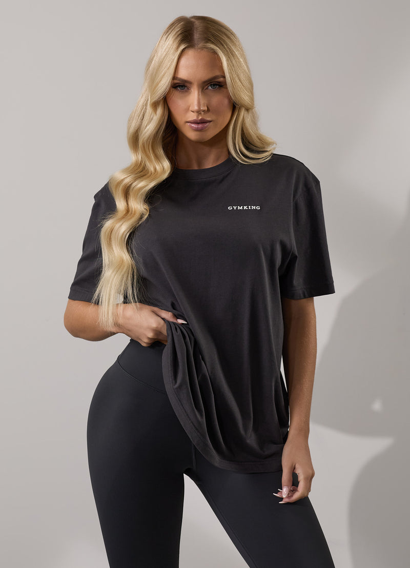 Gym King 365 Boyfriend Tee - Dark Pewter