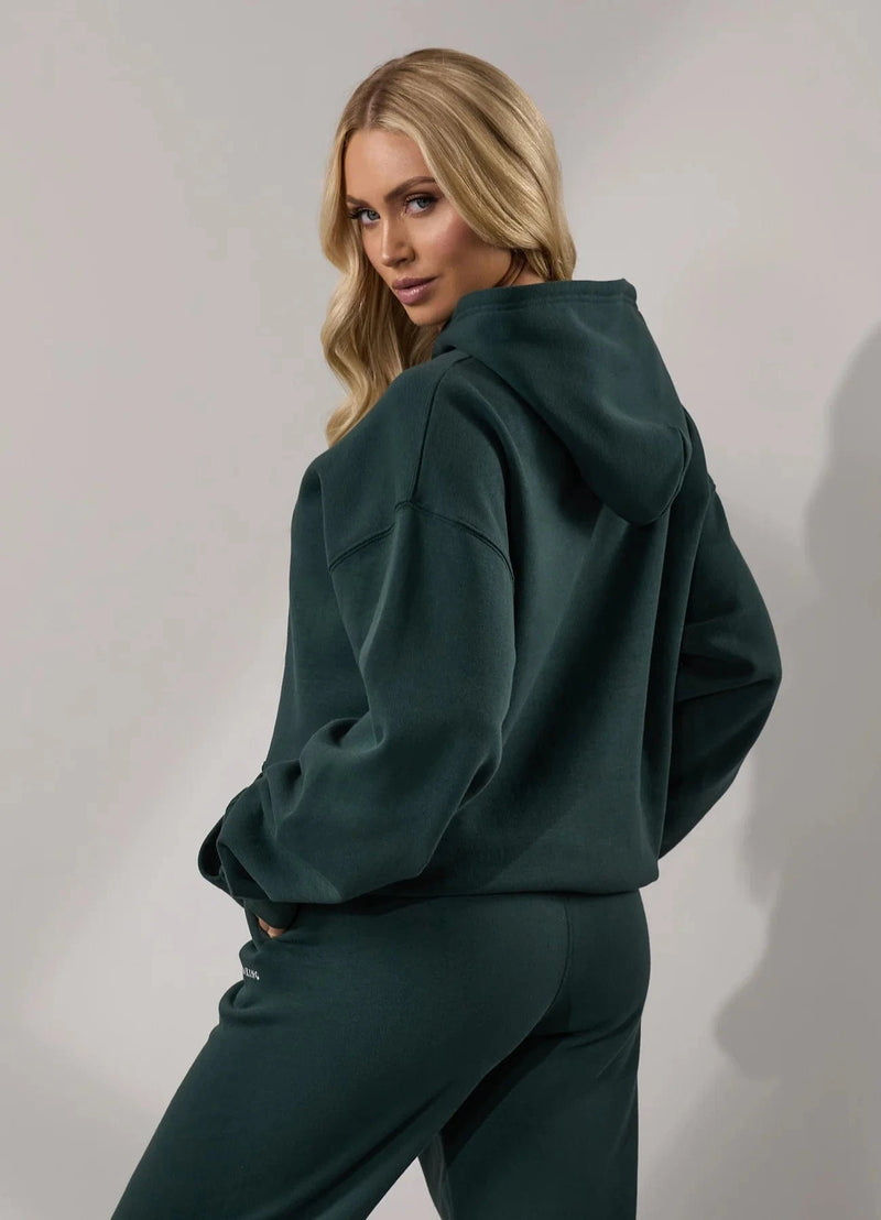 Gym King 365 Relaxed Fit Hood Tracksuit Deep Forest Green GYM KING