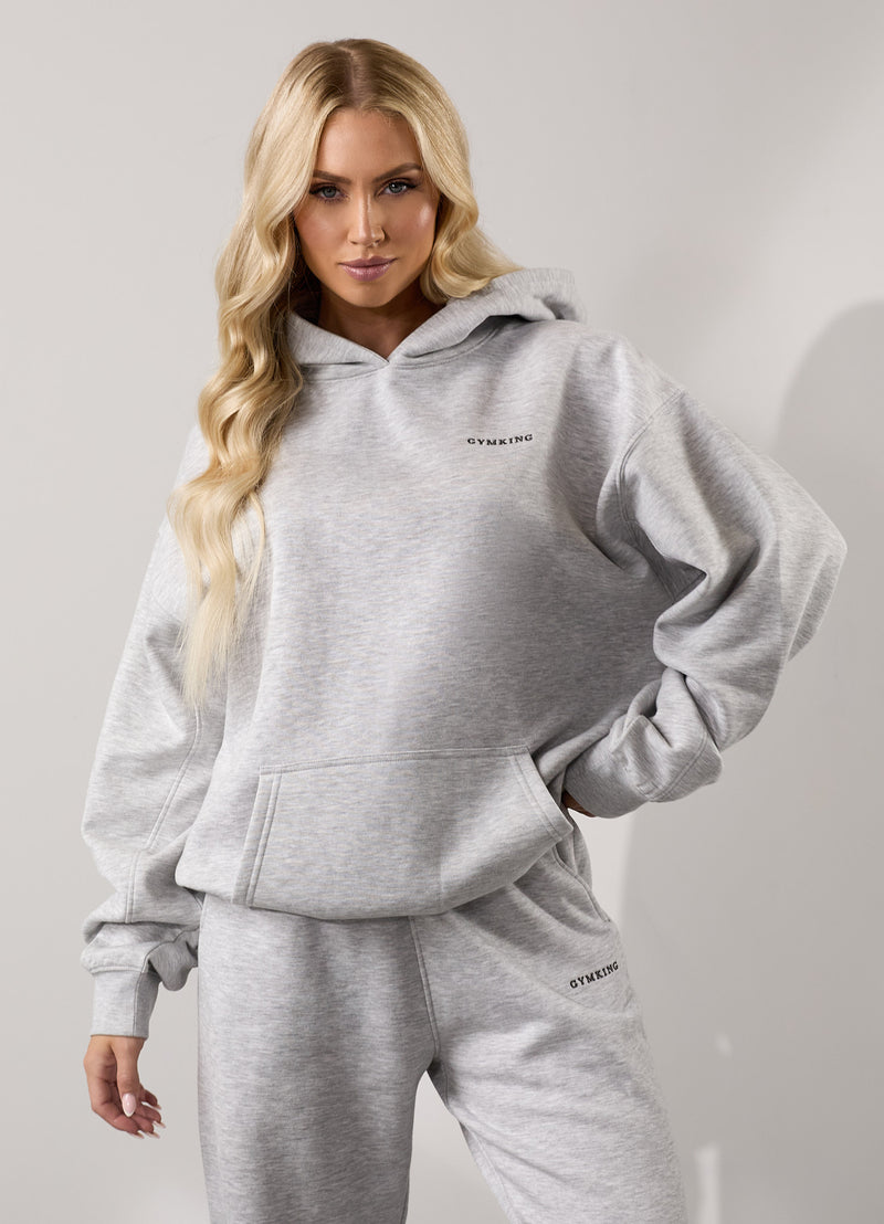 Gym King 365 Relaxed Fit Hoodie - Snow Marl