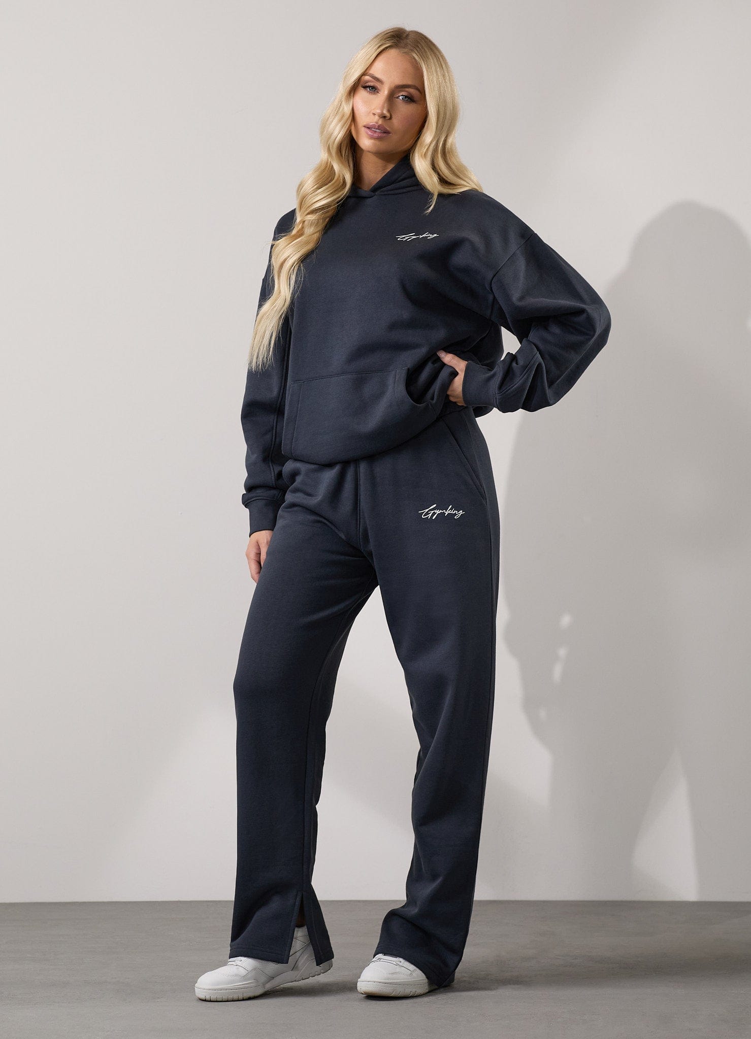 Gym King Reset Oversized Hood - Midnight Blue