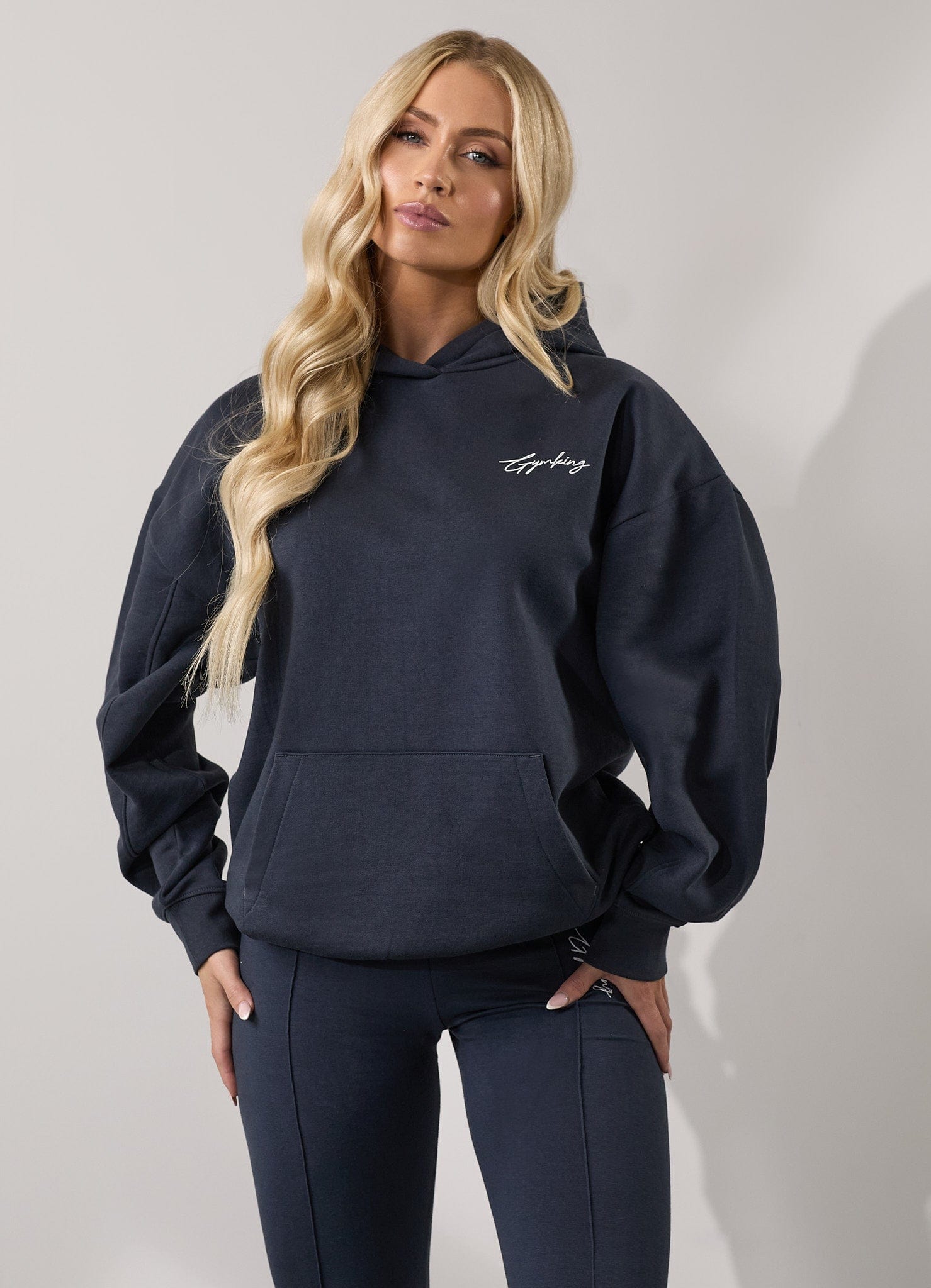 Gym King Reset Oversized Hood - Midnight Blue