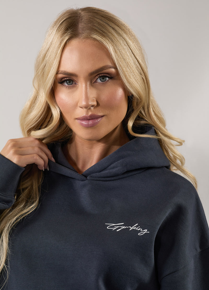 Gym King Reset Oversized Hood - Midnight Blue