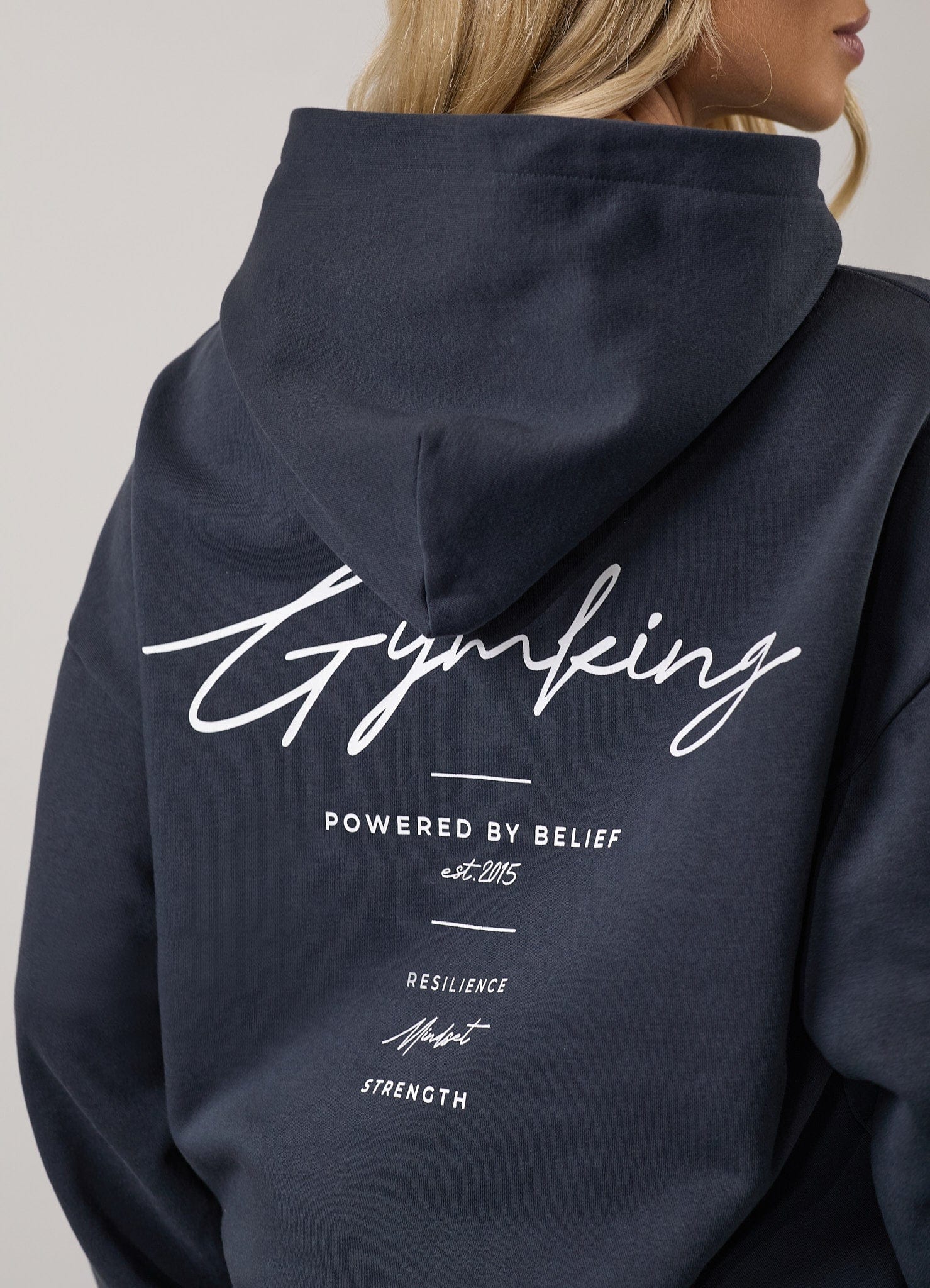 Gym King Reset Oversized Hood - Midnight Blue
