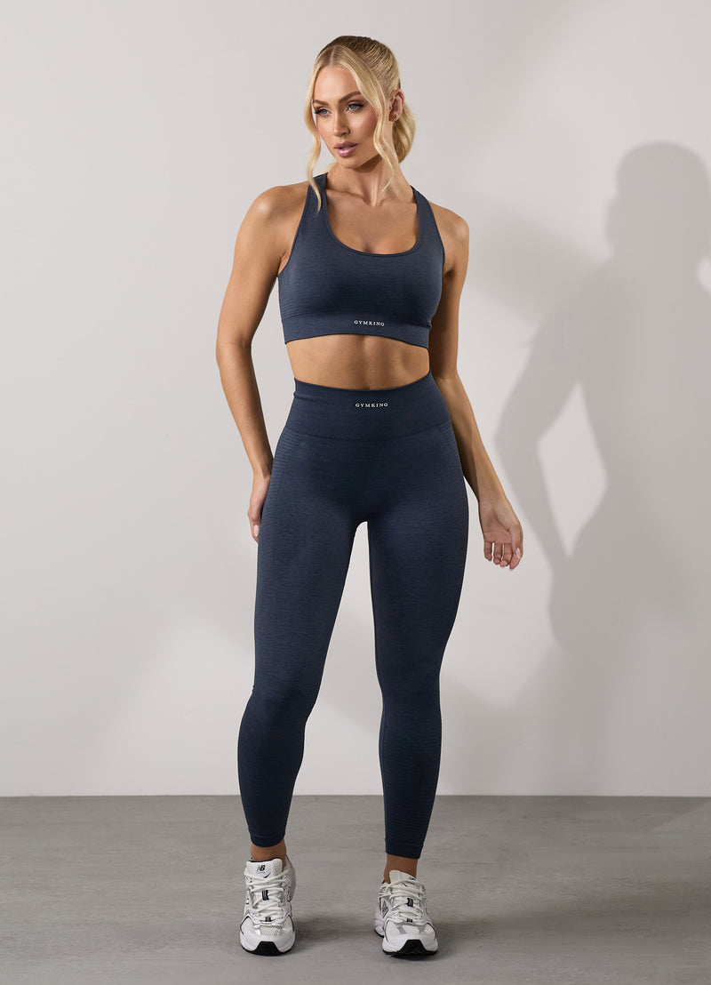 Gym King Results 2.0 Seamless Cross Over Bra - Midnight Blue