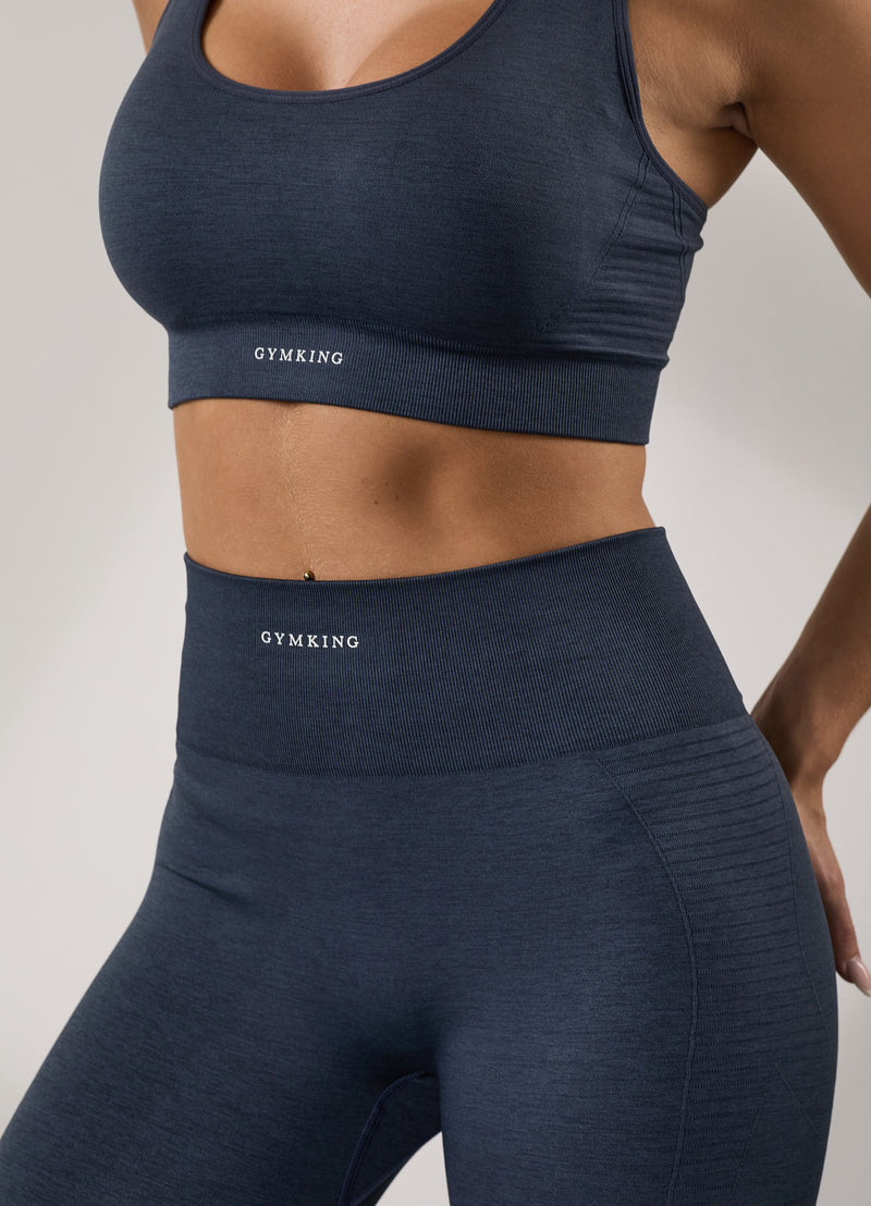 Gym King Results 2.0 Seamless Cross Over Bra - Midnight Blue