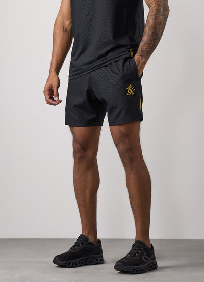 Gym King Debossed Short - Black/Gold