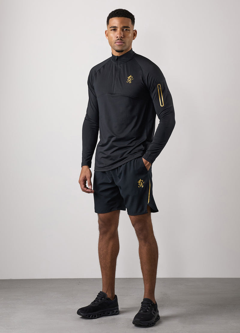 Gym King Flex 1/4 Zip Funnel - Black/Gold