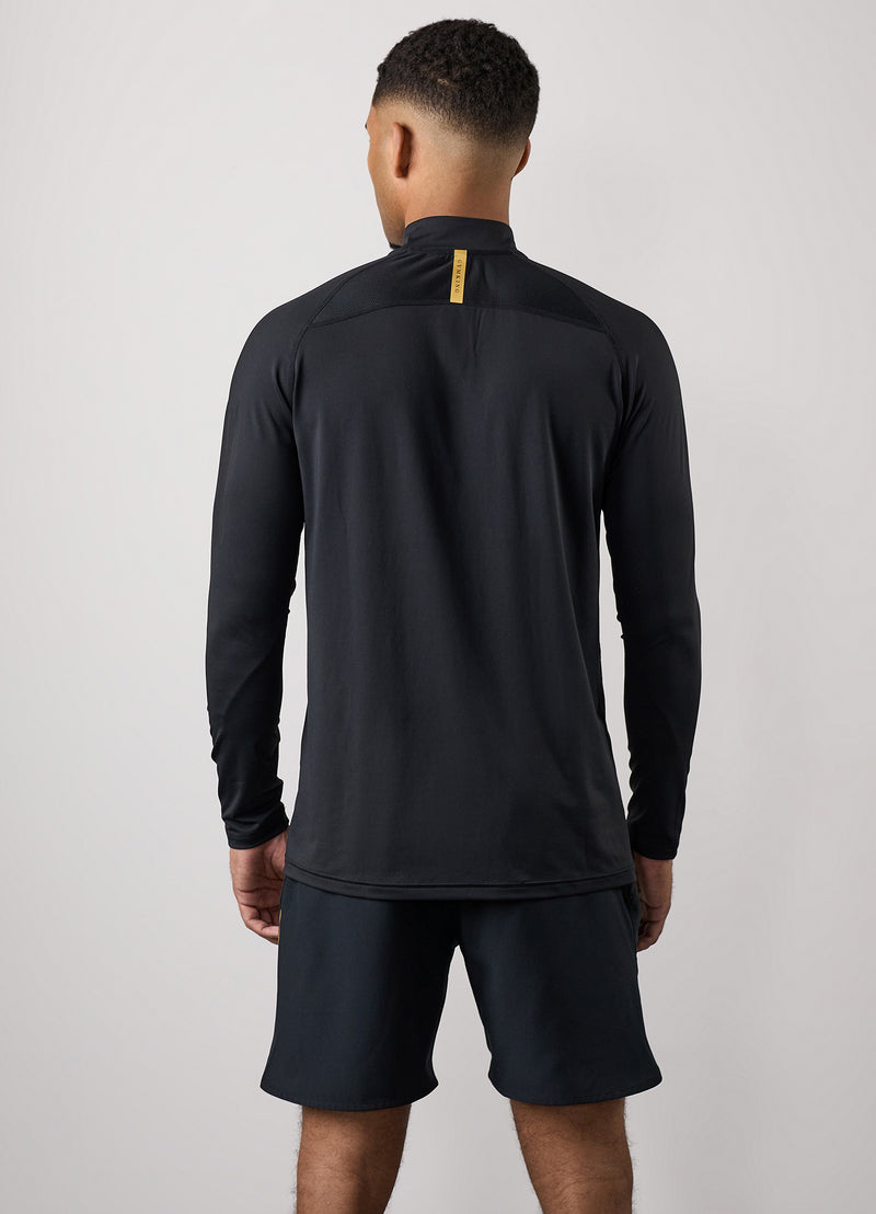 Gym King Flex 1/4 Zip Funnel - Black/Gold