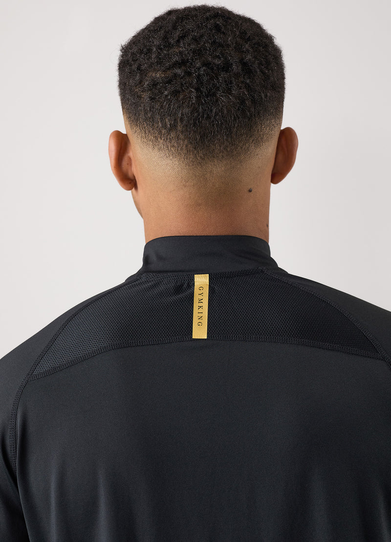 Gym King Flex 1/4 Zip Funnel - Black/Gold